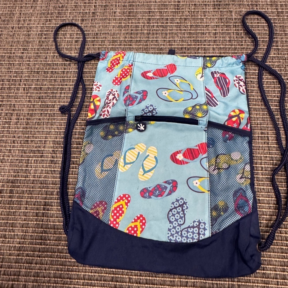 Stylish Flip-Flop Print Drawstring Backpack